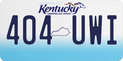 KY license plate 404UWI