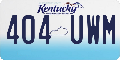 KY license plate 404UWM
