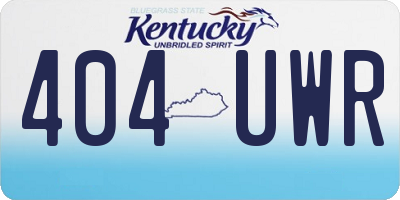 KY license plate 404UWR