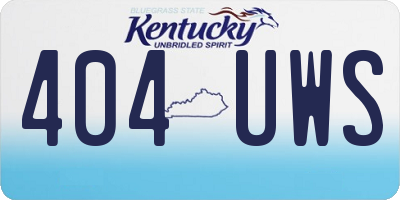 KY license plate 404UWS