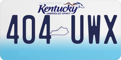 KY license plate 404UWX