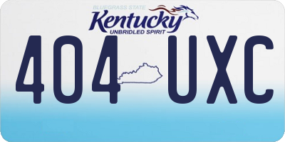 KY license plate 404UXC