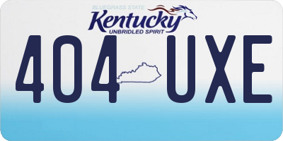 KY license plate 404UXE