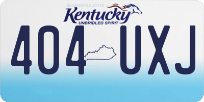 KY license plate 404UXJ