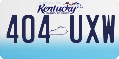 KY license plate 404UXW