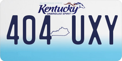 KY license plate 404UXY