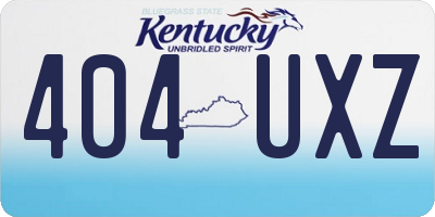 KY license plate 404UXZ