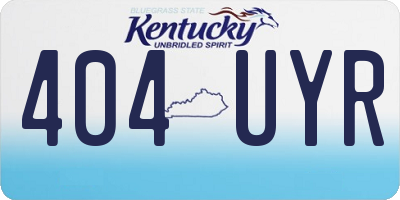 KY license plate 404UYR