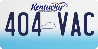 KY license plate 404VAC