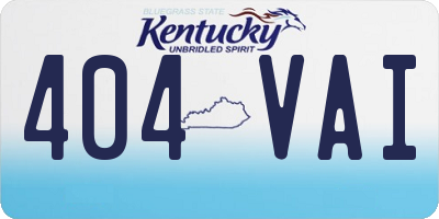 KY license plate 404VAI