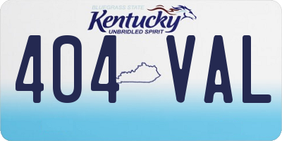 KY license plate 404VAL
