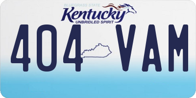 KY license plate 404VAM