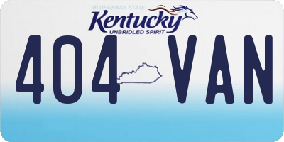 KY license plate 404VAN