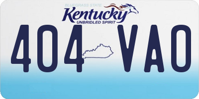 KY license plate 404VAO