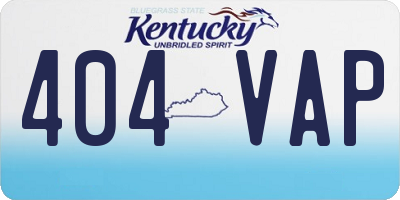 KY license plate 404VAP