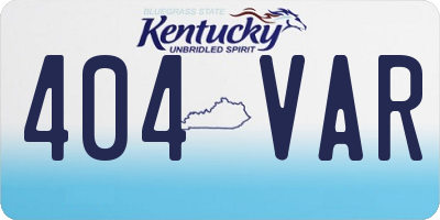 KY license plate 404VAR