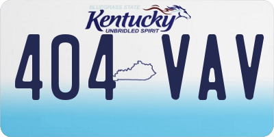 KY license plate 404VAV