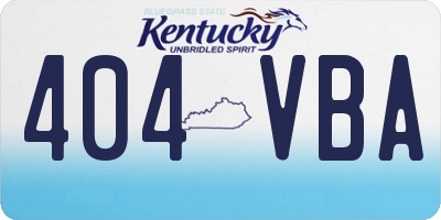 KY license plate 404VBA