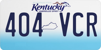 KY license plate 404VCR