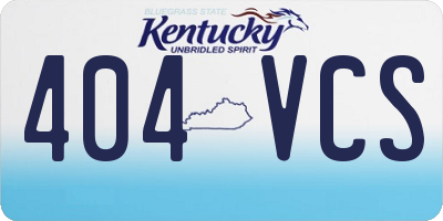 KY license plate 404VCS