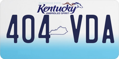 KY license plate 404VDA
