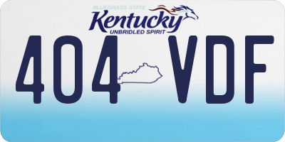 KY license plate 404VDF