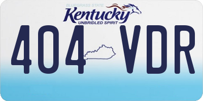 KY license plate 404VDR