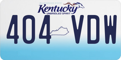 KY license plate 404VDW