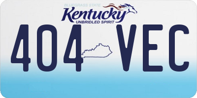 KY license plate 404VEC