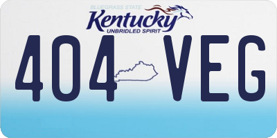 KY license plate 404VEG