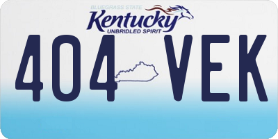 KY license plate 404VEK