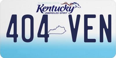 KY license plate 404VEN