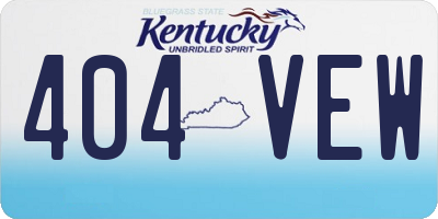 KY license plate 404VEW