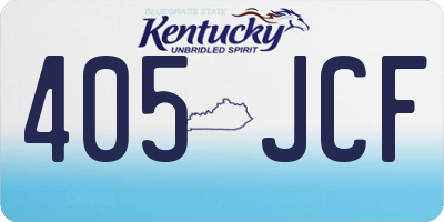 KY license plate 405JCF