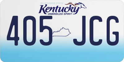 KY license plate 405JCG