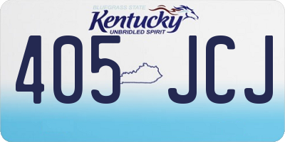 KY license plate 405JCJ