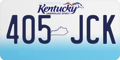 KY license plate 405JCK