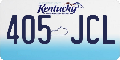 KY license plate 405JCL