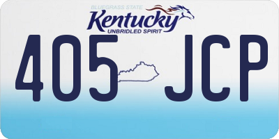 KY license plate 405JCP