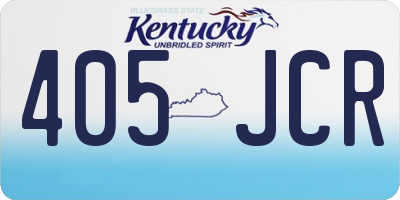 KY license plate 405JCR