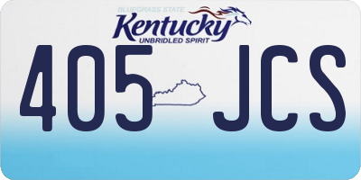 KY license plate 405JCS