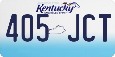KY license plate 405JCT