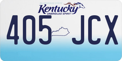 KY license plate 405JCX