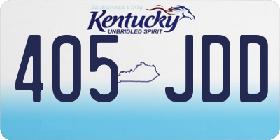 KY license plate 405JDD