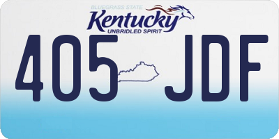 KY license plate 405JDF