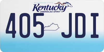 KY license plate 405JDI
