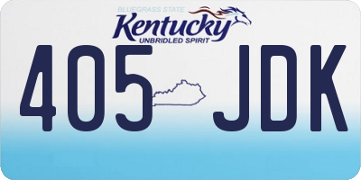 KY license plate 405JDK
