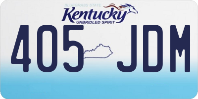 KY license plate 405JDM