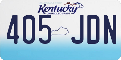 KY license plate 405JDN