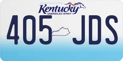 KY license plate 405JDS
